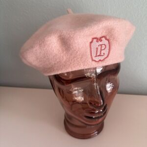 Laurent Perrier LP Logo Bubblegum Pink Beret Wool Hat Champagne Preppy